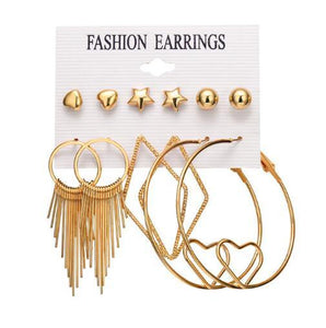 Geometric Tassel Dangle Earrings - Ctoox